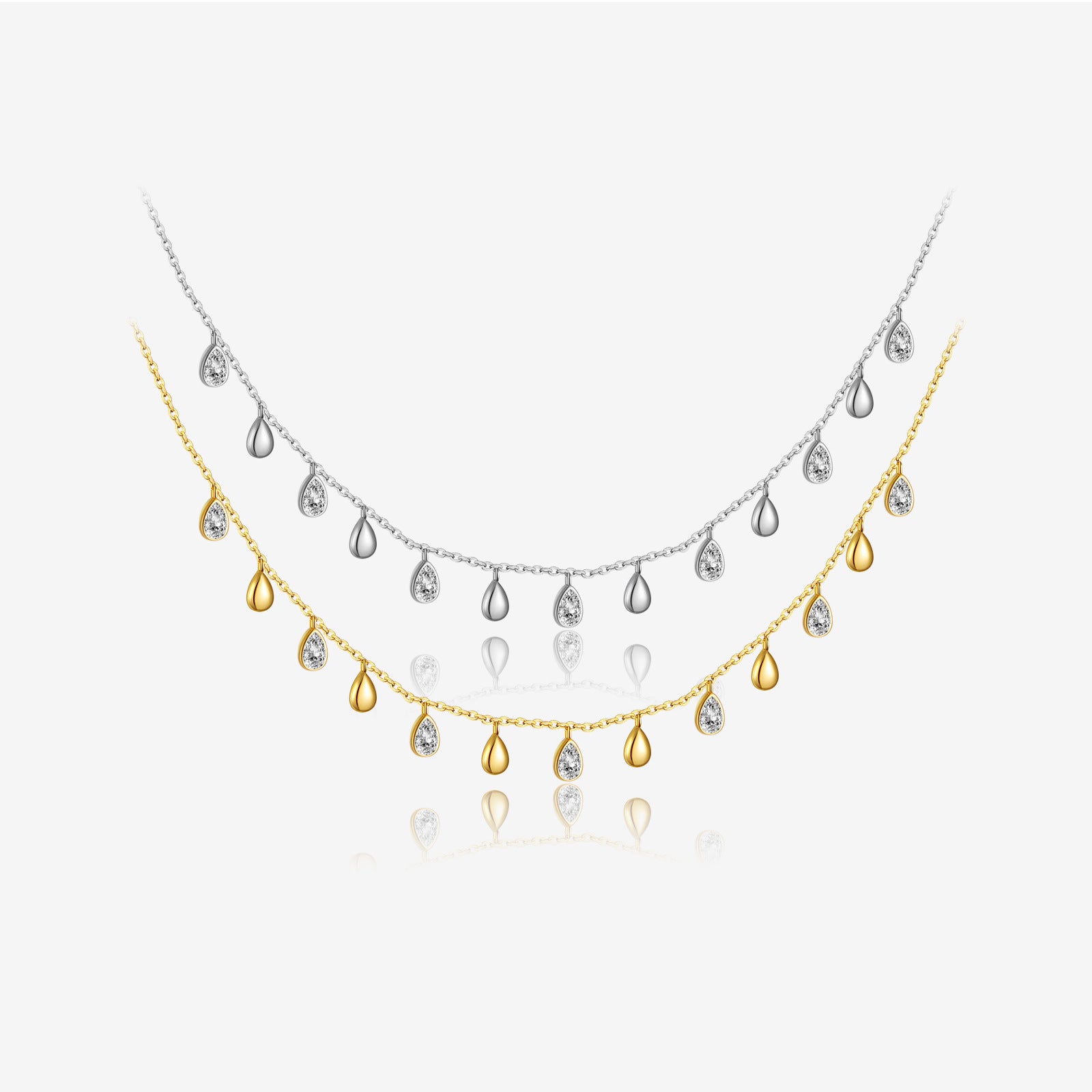 S925 Sterling Silver Pear-shaped Zircon Hanging Scarf Long Necklace - The Number 1 Things