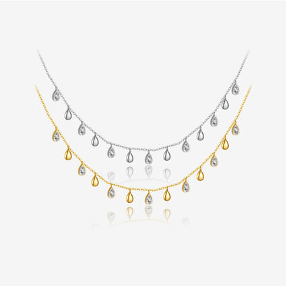 S925 Sterling Silver Pear-shaped Zircon Hanging Scarf Long Necklace - The Number 1 Things
