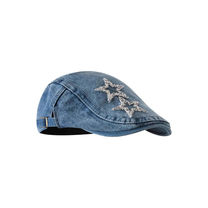 Denim Blue XINGX Women's Retro Washed Peaked Cap