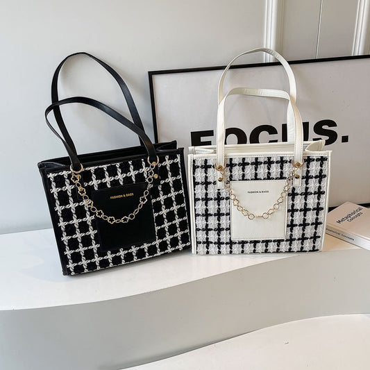 Large Capacity Plaid Tote Fashion All-matching - The Number 1 Things