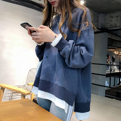 Gray With Slit Sweater Versatile Mid-length Two-piece Casual Top - The Number 1 Things