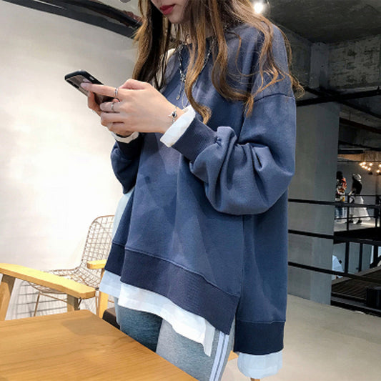 Gray With Slit Sweater Versatile Mid-length Two-piece Casual Top - The Number 1 Things