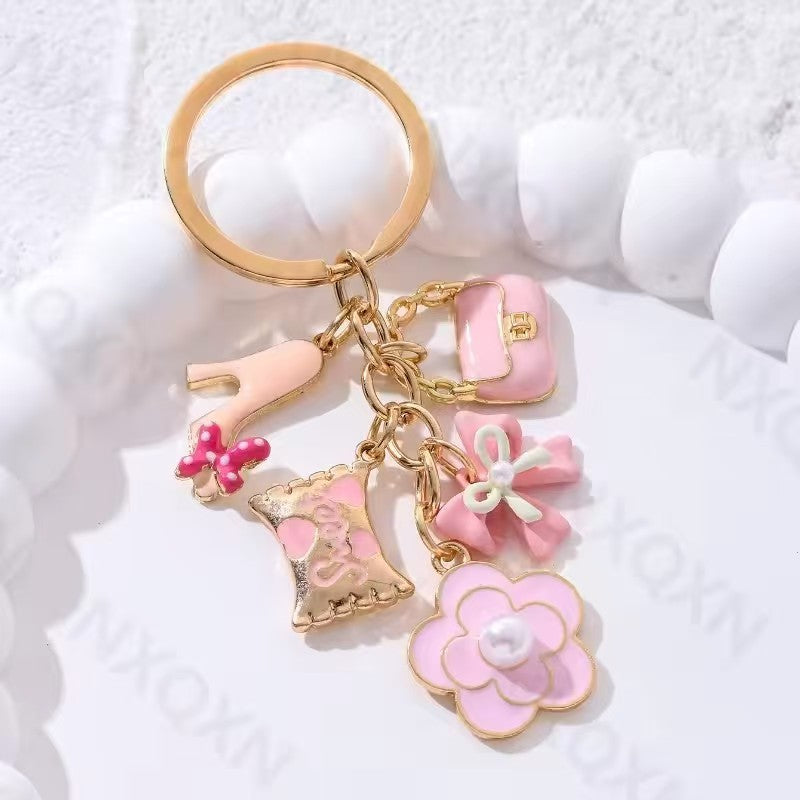With Letters Heart Shape Bag Key Ring Pendant Bow - The Number 1 Things