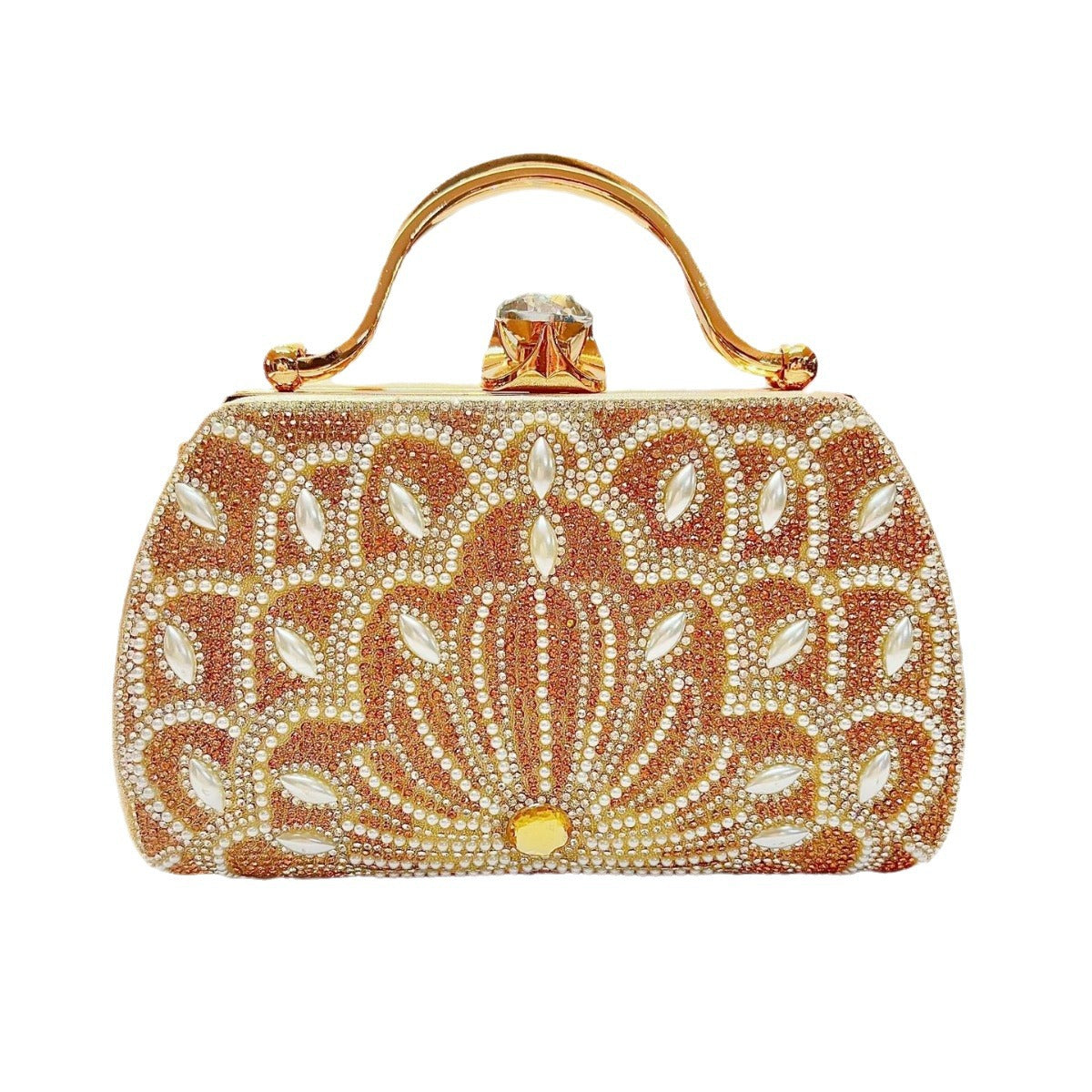 Women's Portable Solid Color Creative Rhinestone Handbag - The Number 1 Things