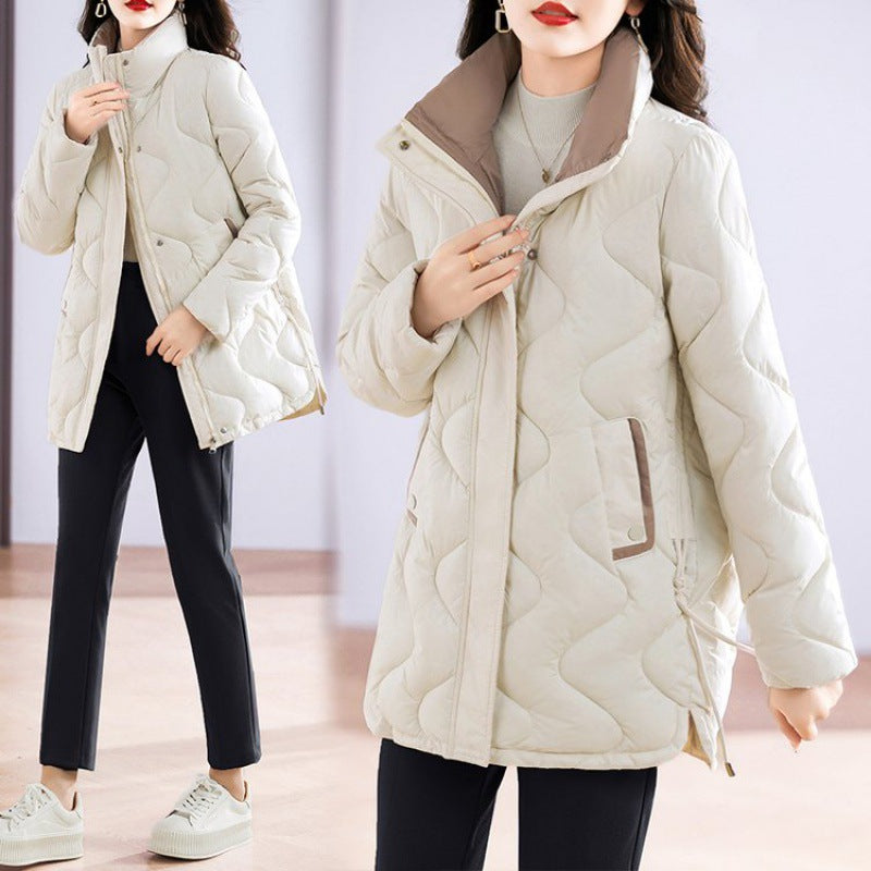 Mid-Length Loose And Simple Cotton-Padded Coat