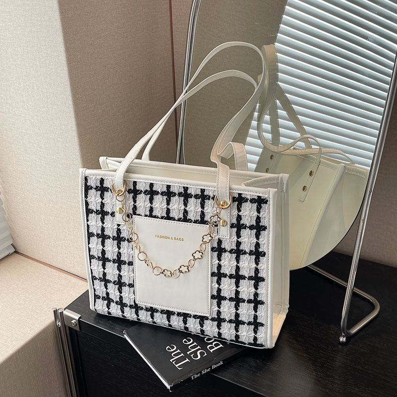 Large Capacity Plaid Tote Fashion All-matching - The Number 1 Things