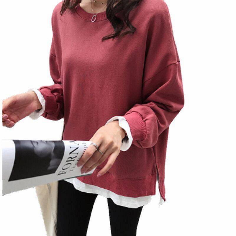 Gray With Slit Sweater Versatile Mid-length Two-piece Casual Top - The Number 1 Things