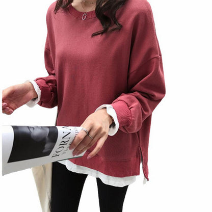 Gray With Slit Sweater Versatile Mid-length Two-piece Casual Top - The Number 1 Things