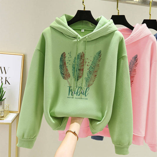 Hooded Sweater Thick Loose Long Sleeves Women - The Number 1 Things