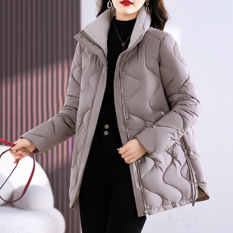 Mid-Length Loose And Simple Cotton-Padded Coat