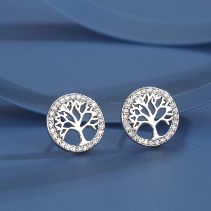 925 Silver Round Silver Tree Zircon Earrings Elegant Earrings For Women - The Number 1 Things