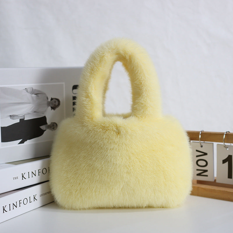 Furry Cute Artificial Fur Rex Rabbit Mink Plush Hand Bag - The Number 1 Things
