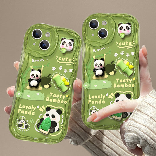 Phone Case Drop-resistant Cute Panda Doll Pendant Silicone