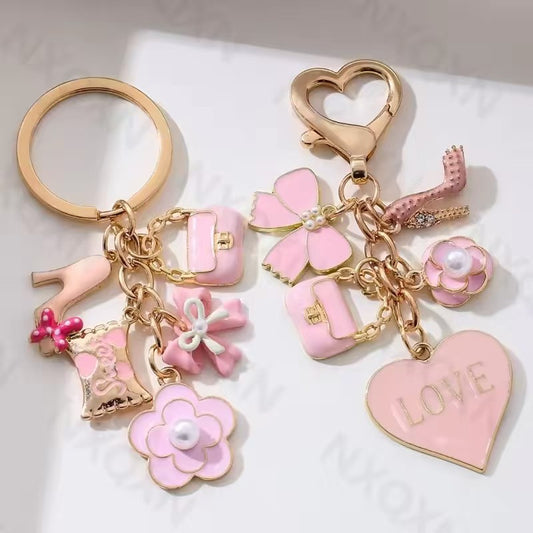 With Letters Heart Shape Bag Key Ring Pendant Bow - The Number 1 Things