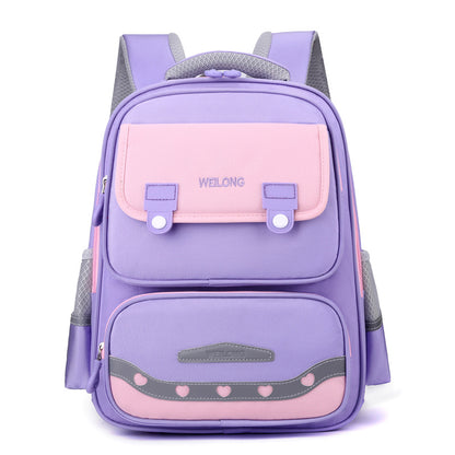 Burden-reducing Spine Protection Fashion Color Contrast Schoolbag - The Number 1 Things