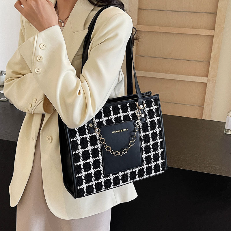 Large Capacity Plaid Tote Fashion All-matching - The Number 1 Things