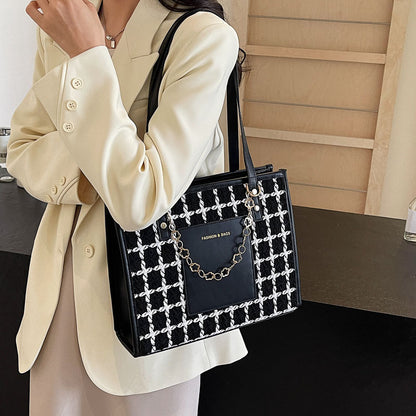Large Capacity Plaid Tote Fashion All-matching - The Number 1 Things
