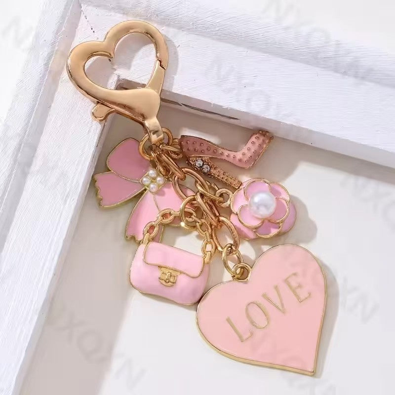 With Letters Heart Shape Bag Key Ring Pendant Bow - The Number 1 Things