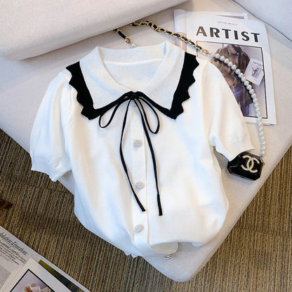 Women's Design Short Sleeve Bow T-shirt - The Number 1 Things