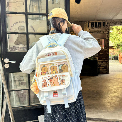 Capabala Schoolbag Cute Capybara Primary School Large Capacity