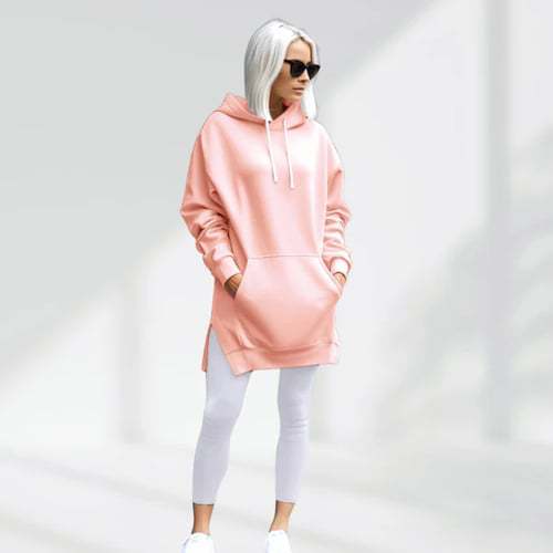 Solid Color Hooded Split Shoulder Sleeve Brushed Hoody - The Number 1 Things