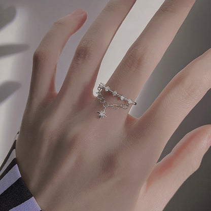 925 Silver Meteor Double Layer Chain Ring Women's Light Luxury - The Number 1 Things