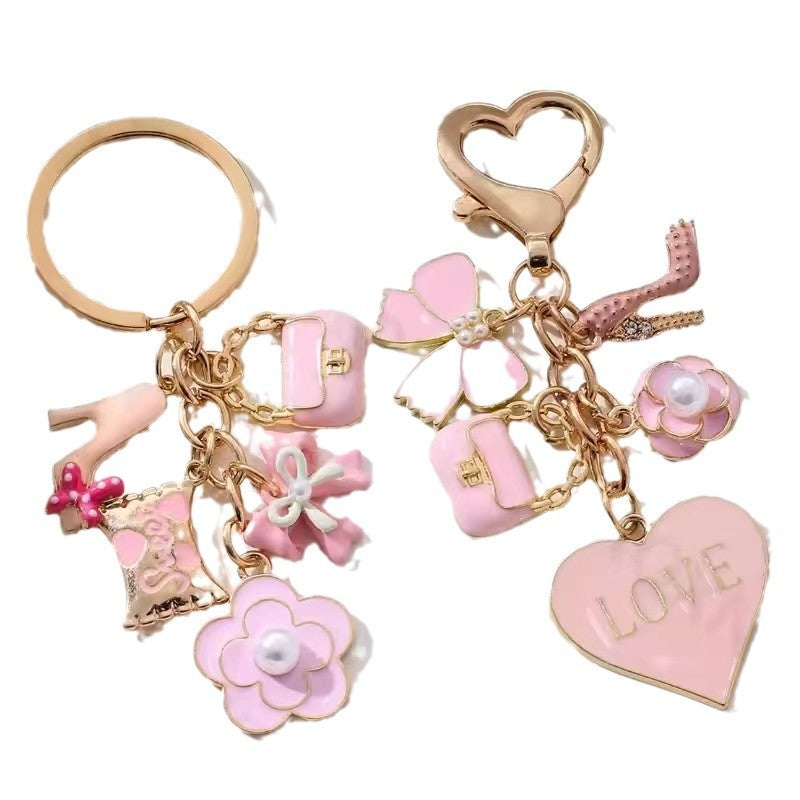 With Letters Heart Shape Bag Key Ring Pendant Bow - The Number 1 Things