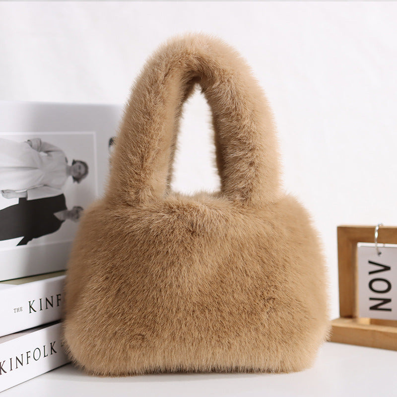 Furry Cute Artificial Fur Rex Rabbit Mink Plush Hand Bag - The Number 1 Things