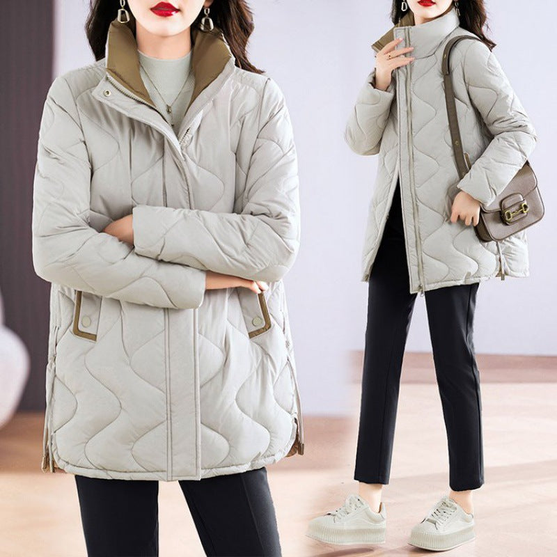 Mid-Length Loose And Simple Cotton-Padded Coat