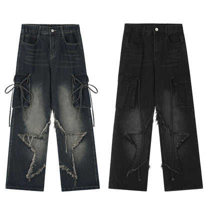 Spring And Autumn American Retro XINGX Jeans Women's Multi-pocket