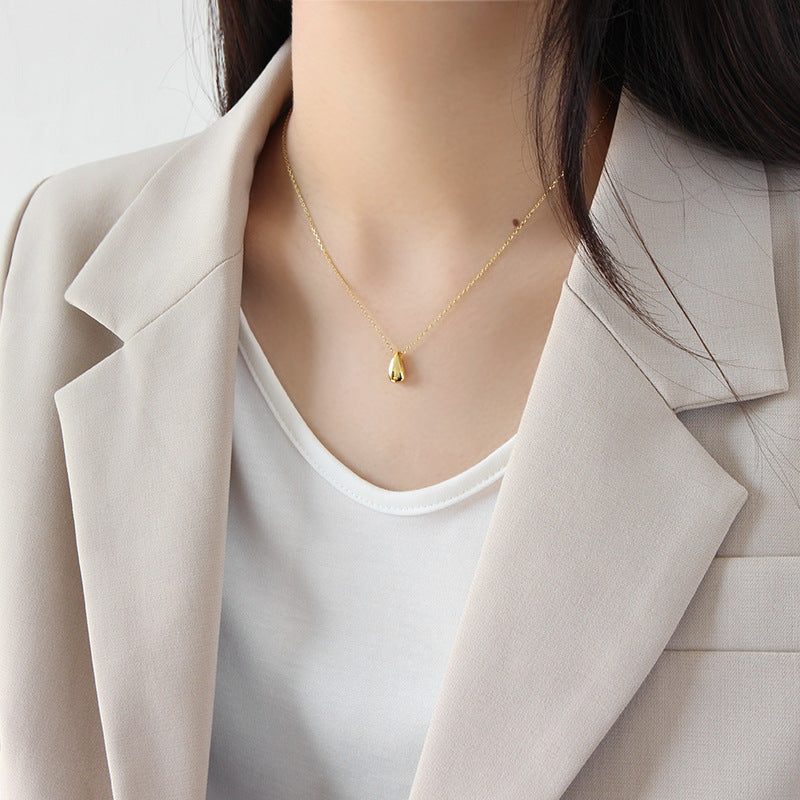Simple S925 Sterling Silver Drop Pendant Necklace For Women - The Number 1 Things