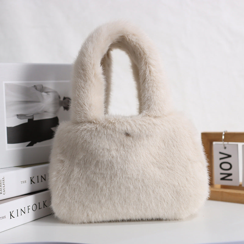 Furry Cute Artificial Fur Rex Rabbit Mink Plush Hand Bag - The Number 1 Things