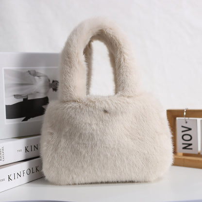 Furry Cute Artificial Fur Rex Rabbit Mink Plush Hand Bag - The Number 1 Things