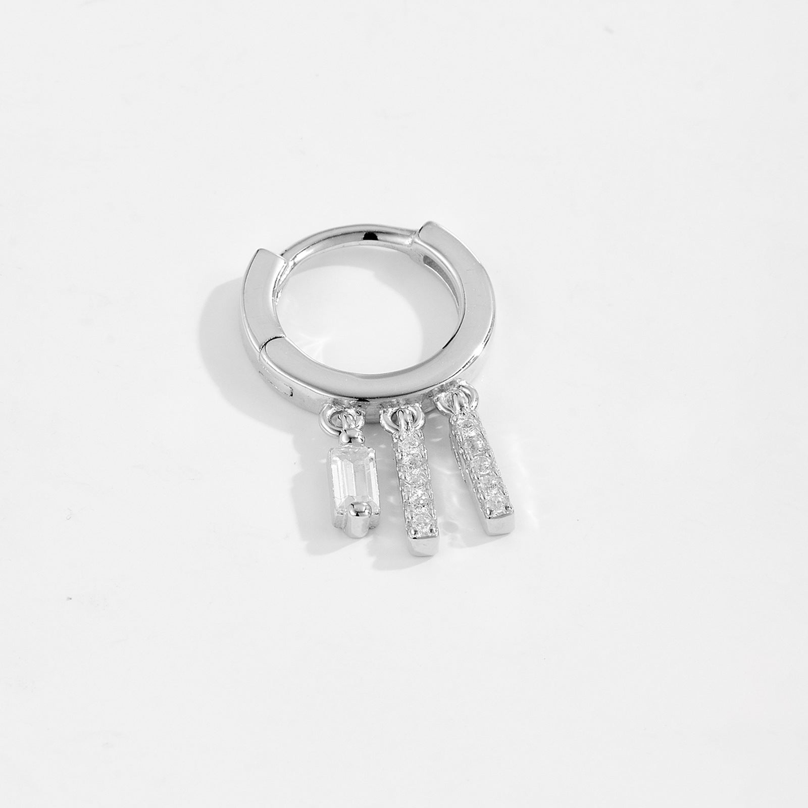 S925 Pure Square Zircon Pendant Ear Ring-shaped Earrings For Women - The Number 1 Things