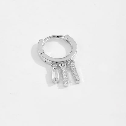 S925 Pure Square Zircon Pendant Ear Ring-shaped Earrings For Women - The Number 1 Things