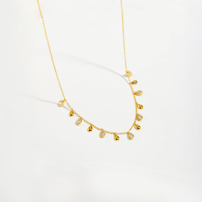 S925 Sterling Silver Pear-shaped Zircon Hanging Scarf Long Necklace - The Number 1 Things