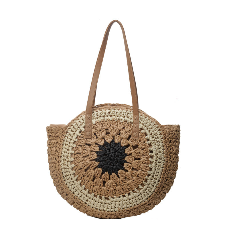 Color Crochet Round One Shoulder Straw Bag - The Number 1 Things