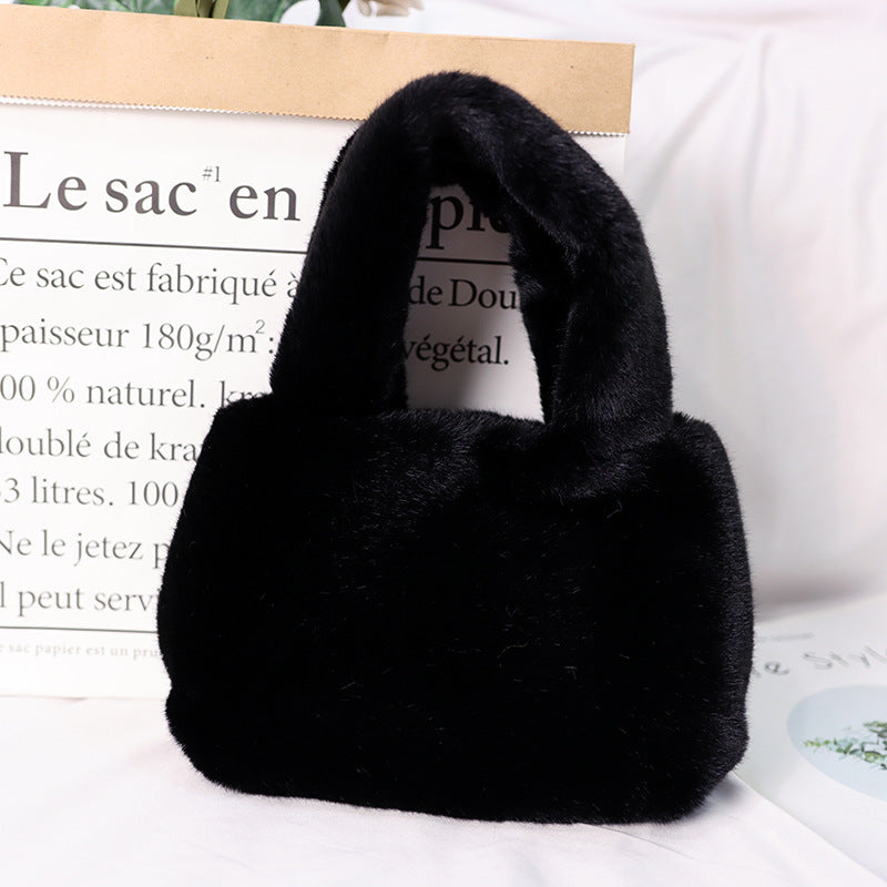 Furry Cute Artificial Fur Rex Rabbit Mink Plush Hand Bag - The Number 1 Things