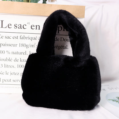 Furry Cute Artificial Fur Rex Rabbit Mink Plush Hand Bag - The Number 1 Things