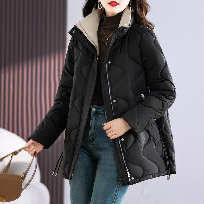 Mid-Length Loose And Simple Cotton-Padded Coat