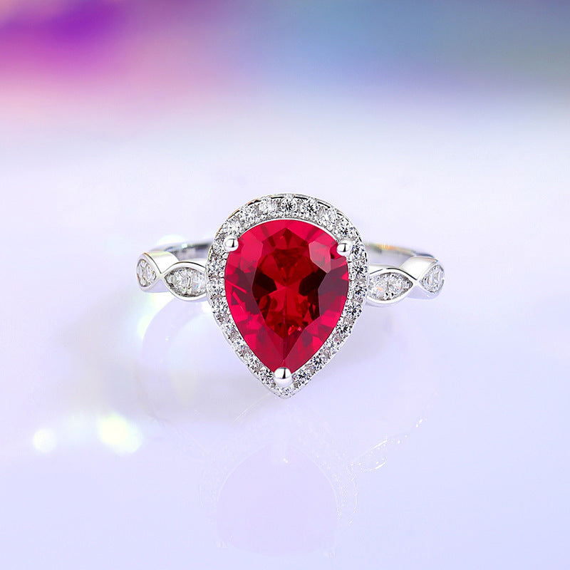 Colored Gems Ring Female S925 Sterling Silver Ocean Blue Temperament Commute - The Number 1 Things