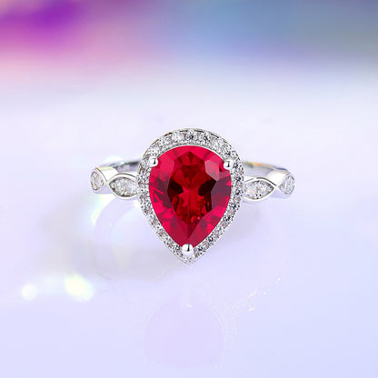 Colored Gems Ring Female S925 Sterling Silver Ocean Blue Temperament Commute - The Number 1 Things