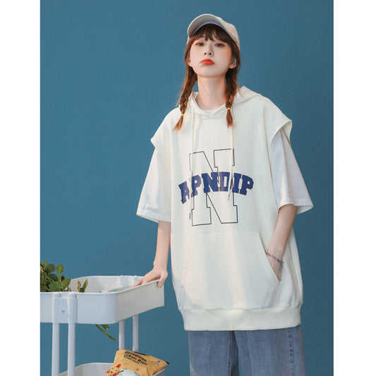 Women's Vest Loose Outer Wear Summer Retro Short-sleeved Design Sense Niche Cotton Basketball Uniform Top - The Number 1 Things