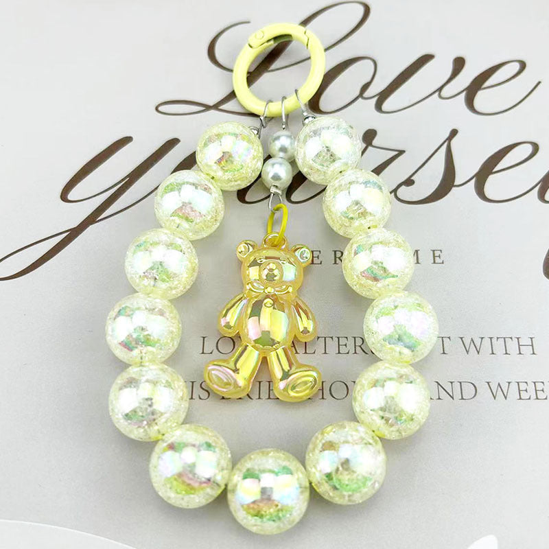 Burst Beads Luminous Bear Pendant Mobile Phone Charm - The Number 1 Things