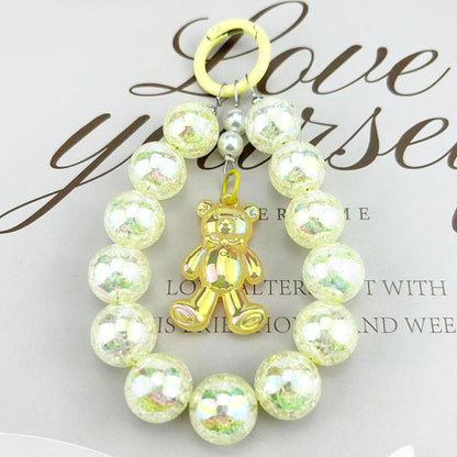 Burst Beads Luminous Bear Pendant Mobile Phone Charm - The Number 1 Things