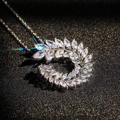 Simple And Versatile Micro-encrusted Zircon Leaf Necklace Clavicle Chain Women - The Number 1 Things