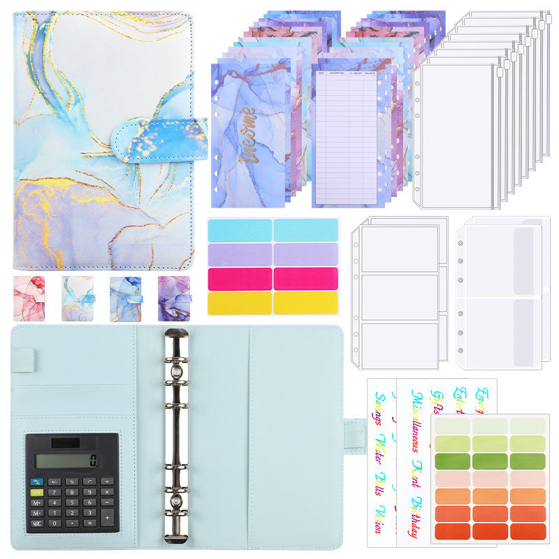 A6 Loose-leaf Binder Journal Book Notebook Leather PU 6 Hole Loose Spiral Calculator - The Number 1 Things