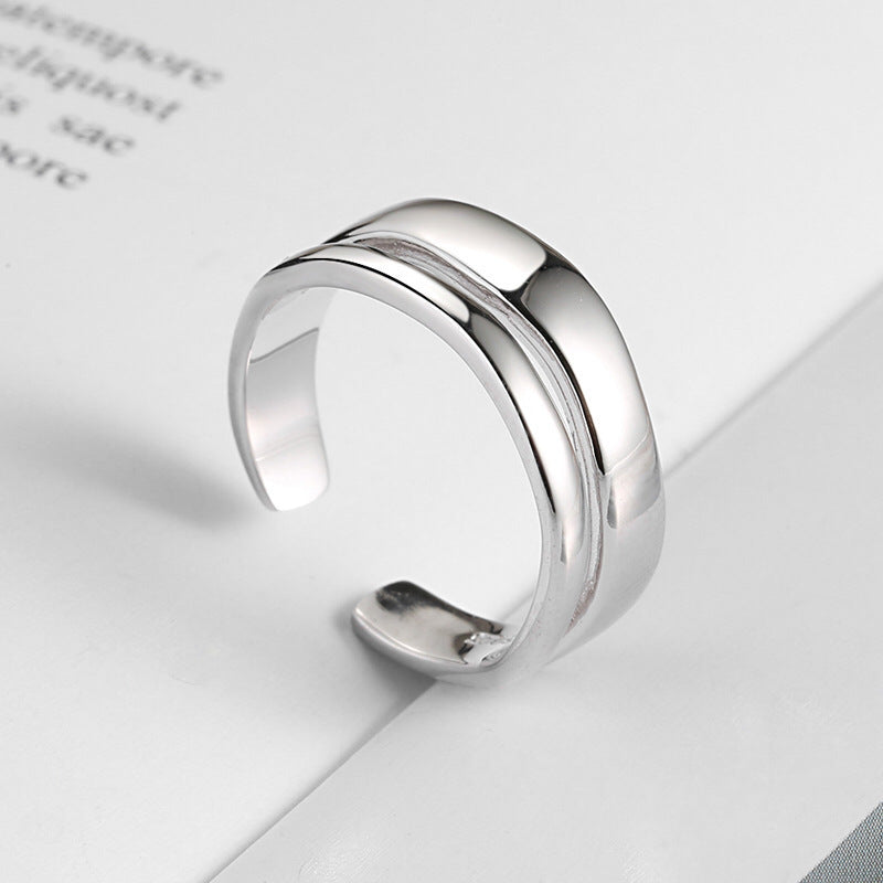 S925 Sterling Silver Japanese And Korean Style Double Silver Plated Ring For Women - The Number 1 Things