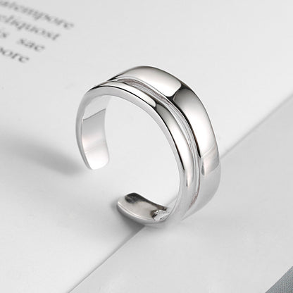 S925 Sterling Silver Japanese And Korean Style Double Silver Plated Ring For Women - The Number 1 Things