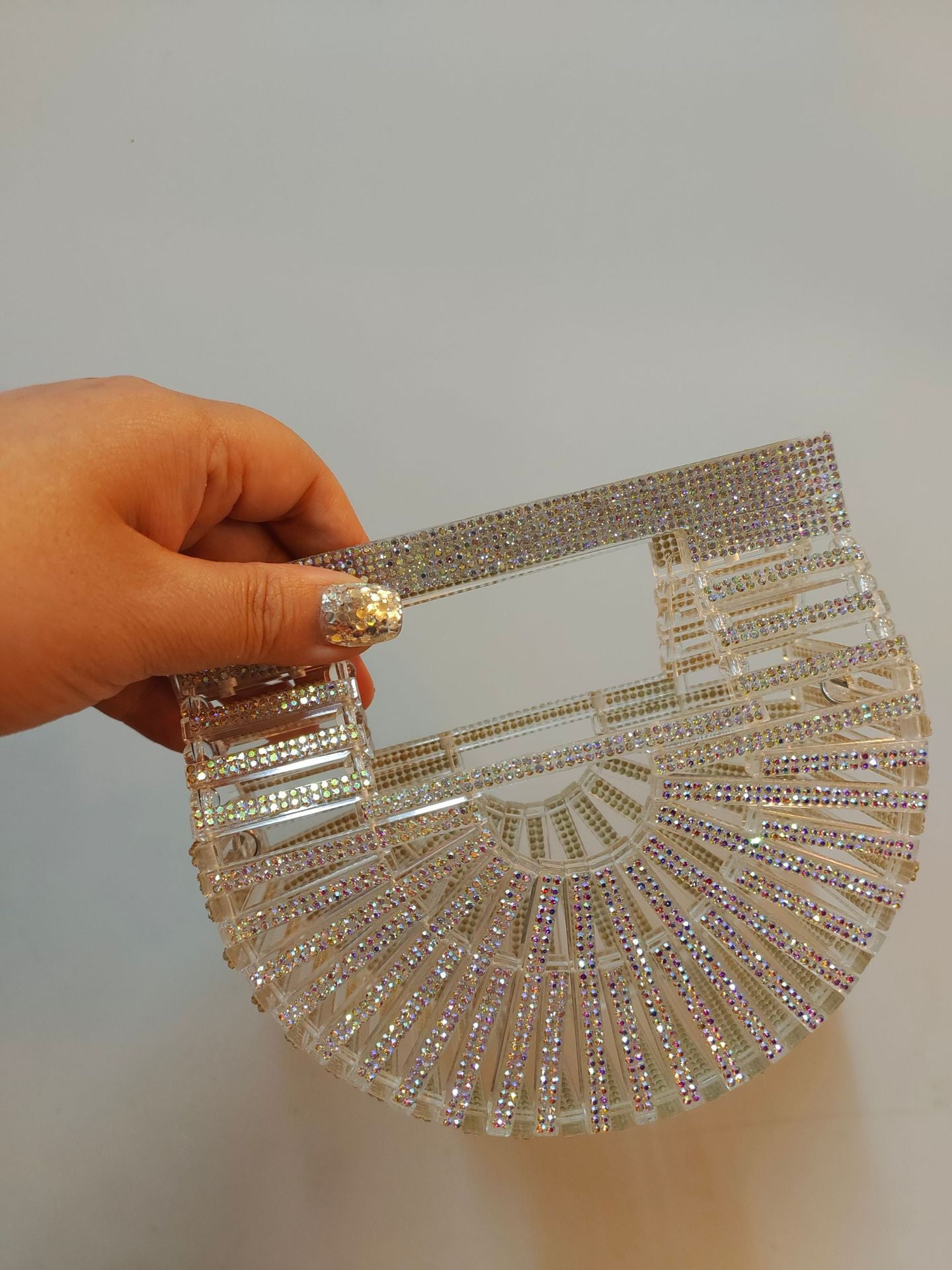 Rhinestone Rhinestone Acrylic Chain Vegetable Basket Crossbody Bag - The Number 1 Things